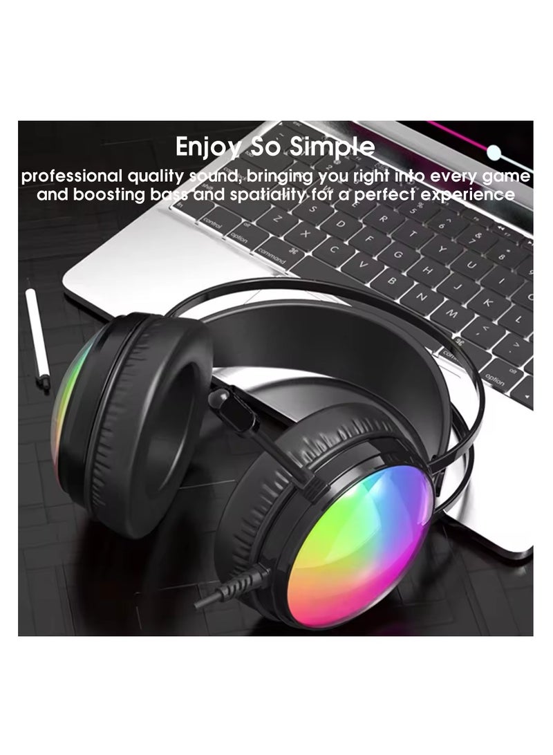 سماعة ألعاب ThinkPlus - RGB - موديل G30B - ميكروفون عالي الدقة-اسود - Image 5