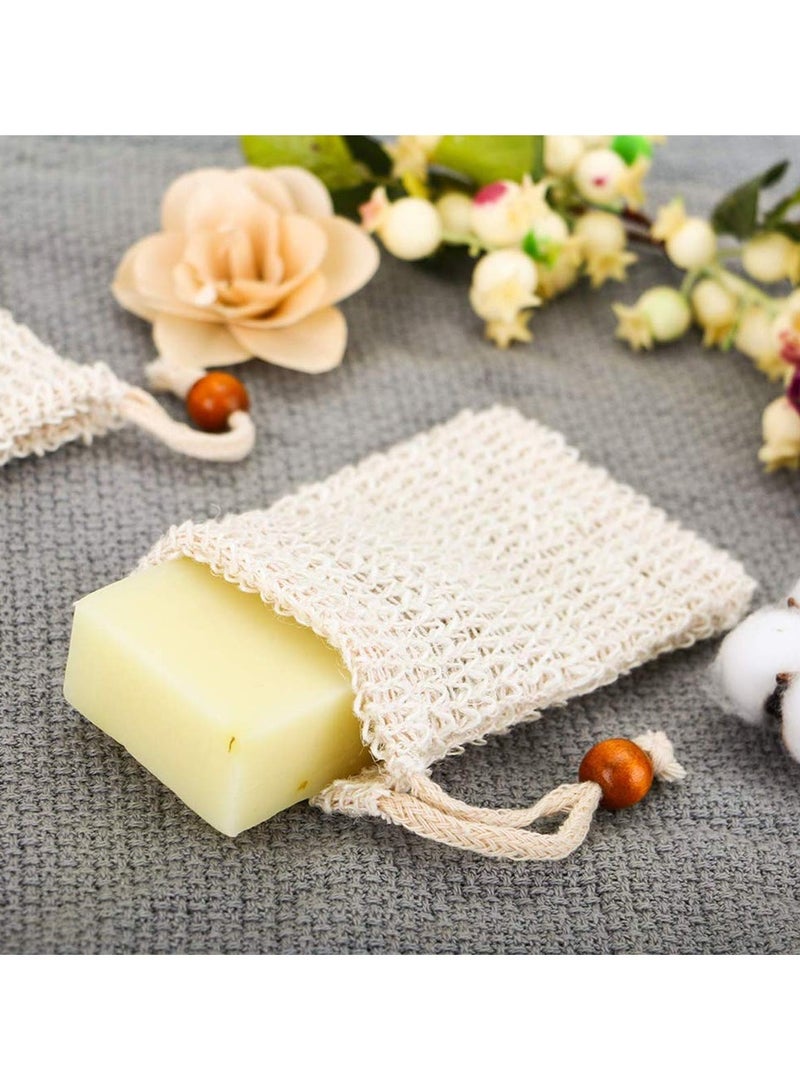 General Household Bath Scrub Face Cleansing Foaming Net (5 Pack) Great for Exfoliating and Preserving Soap, Natural Fiber Soap Bags for Foaming and Drying Soap, Organic Soap Bags with Bag Holder for Shower Bath  - Image 4