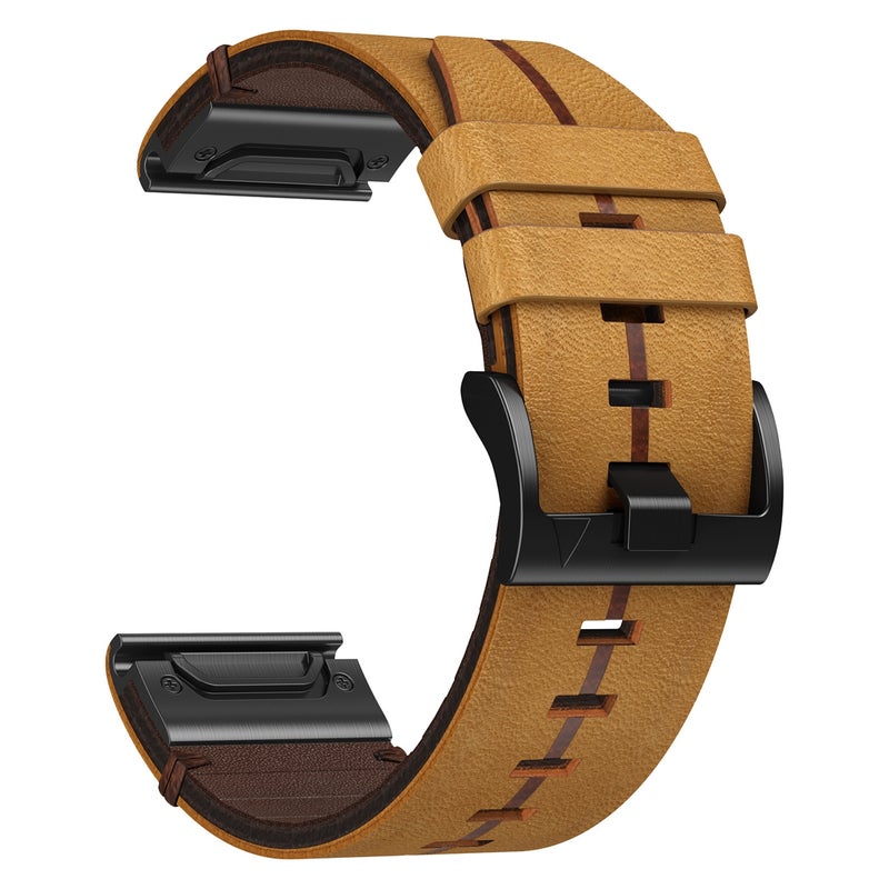 S-TOP For Garmin Descent MK 2 Leather Textured 26mm Watch Band(Brown) - Image 2
