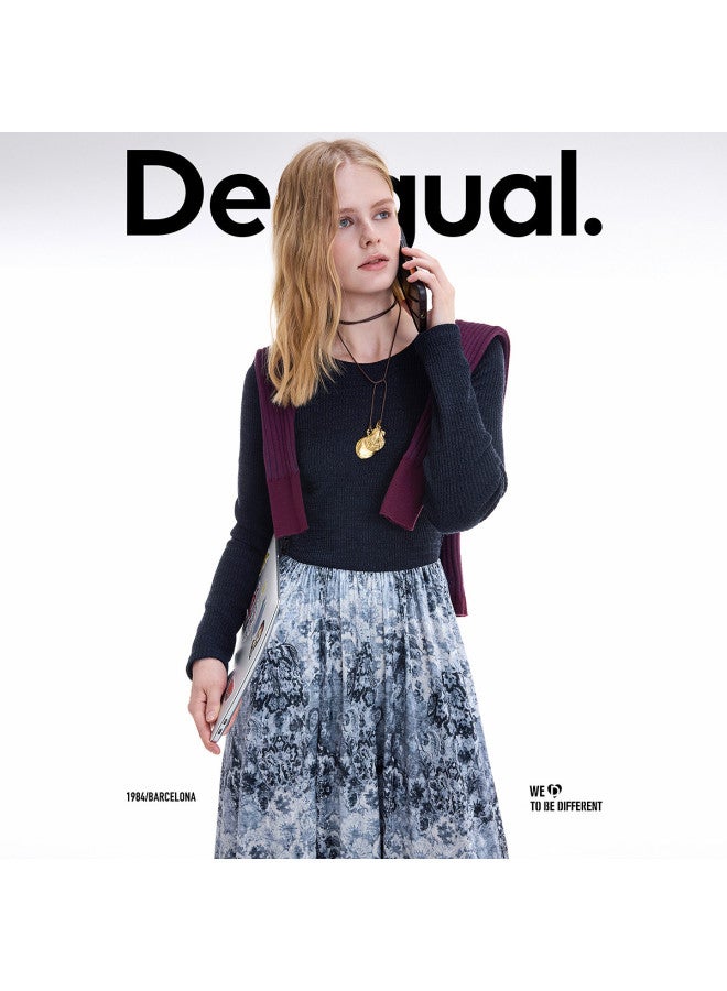 DESIGUAL fall/winter 2025 New Collection Paisley Velvet Print Patchwork Dress - Image 3