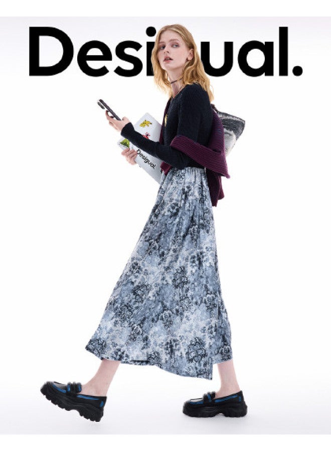 DESIGUAL fall/winter 2025 New Collection Paisley Velvet Print Patchwork Dress - Image 1