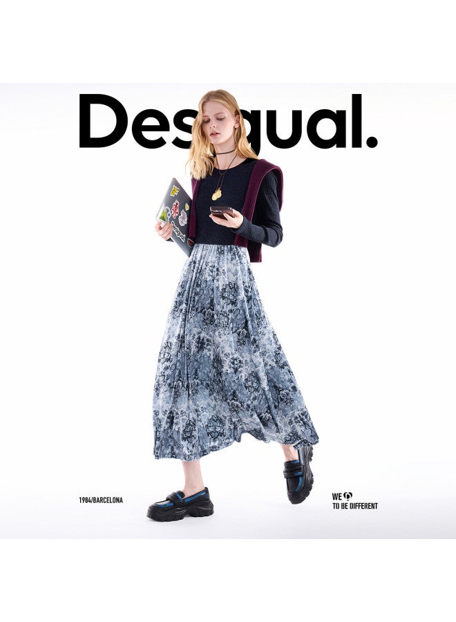 DESIGUAL fall/winter 2025 New Collection Paisley Velvet Print Patchwork Dress - Image 4