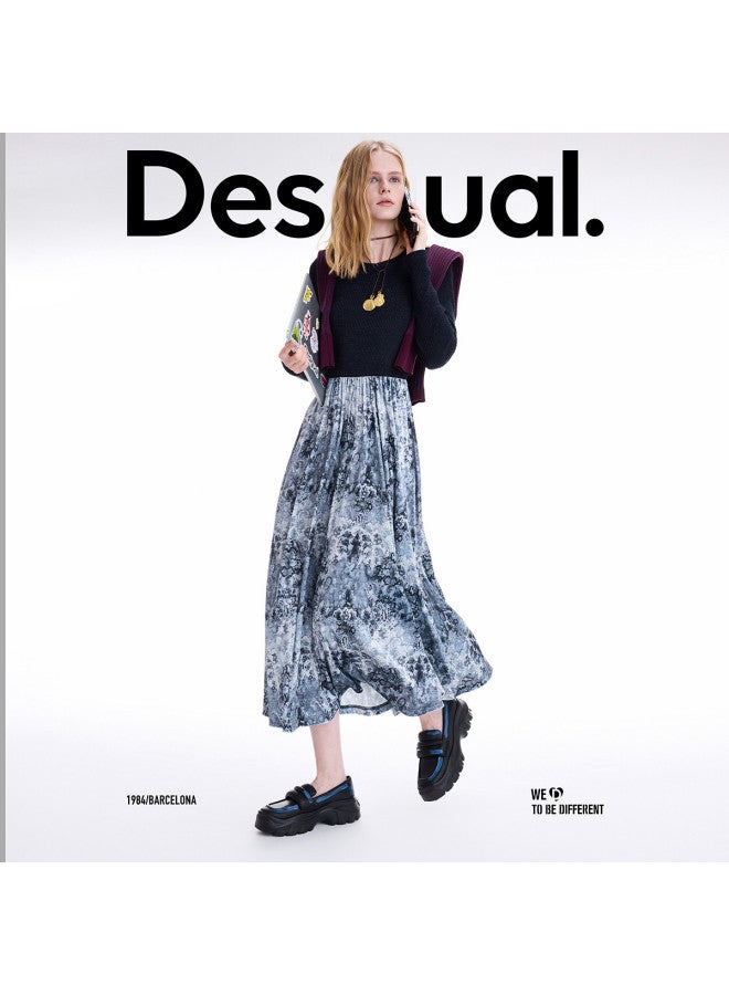 DESIGUAL fall/winter 2025 New Collection Paisley Velvet Print Patchwork Dress - Image 5