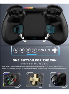 Beauenty Mobile Gaming Controller for iPad/iPhone/Tablet, Cloud Controller Remote Joystick for iOS/Android, Wireless Switch Controller with Macro ons/Hall-Rocker/Hall-Trigger/Dual Vibration (Starry Black)  - Image 3