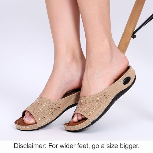 TRASE Fancy Chappal For Women | Orthopaedic And Diabetic Daily Use Women's Sandal | Good For Knee And Foot Pain Slipper (Beige,6 UK) - Image 3