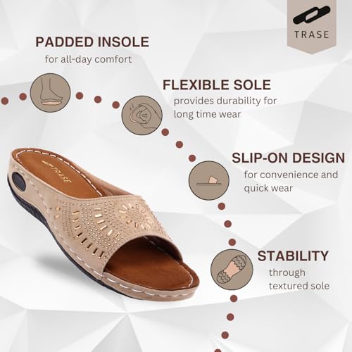 TRASE Fancy Chappal For Women | Orthopaedic And Diabetic Daily Use Women's Sandal | Good For Knee And Foot Pain Slipper (Beige,6 UK) - Image 2