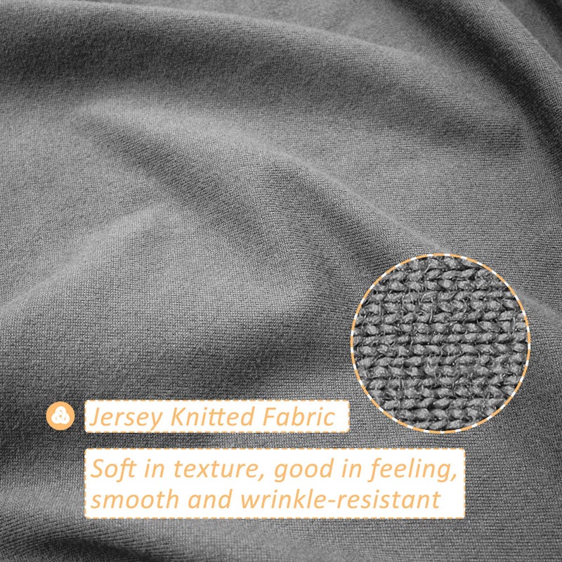 Mrs Awesome Mrs Awesome Stretch Jersey Box Spring Cover Wrap Around  Bed Skirt Alternative  Ultra Soft & Wrinkle Resistant  Full/Full XL  Light Gray  - Image 2