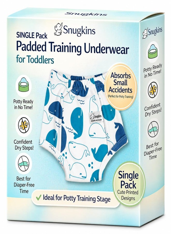 SNUGKINS Potty Training Pull-up Pants | Padded Underwears for Babies/Kids/Toddlers. (in, Age, 9 Months, 12 Months, Pack of 1 - Whale) - Image 1