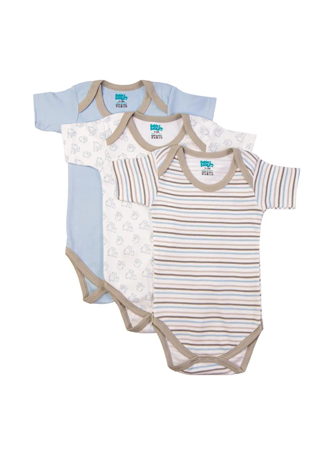 Babies Basic Printed Romper/Bodysuit For Babies - Pack Of 3, Multi Color