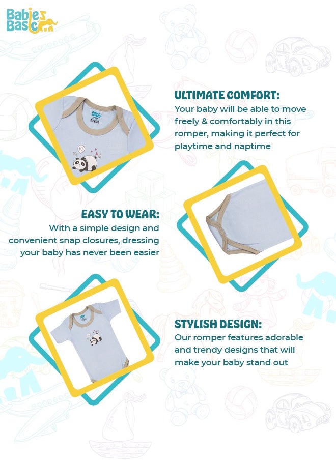 Babies Basic - Printed Romper/Bodysuit For Babies - Pack Of 3, Multi Color - Image 1