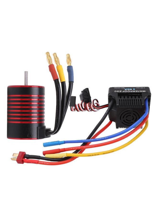 Thoraya GTSKYTENRC 3650 Brushless Motor 60A ESC Combo Long Wire T Plug Aluminum Alloy Red Black for 1/10 RC Car 3100KV  - Image 1