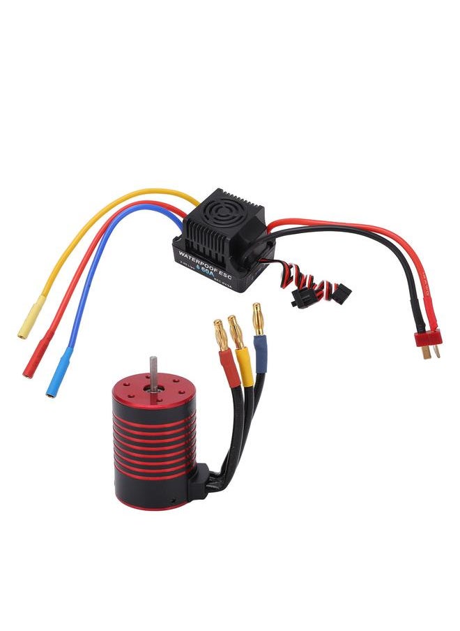 Thoraya GTSKYTENRC 3650 Brushless Motor 60A ESC Combo Long Wire T Plug Aluminum Alloy Red Black for 1/10 RC Car 3100KV  - Image 5