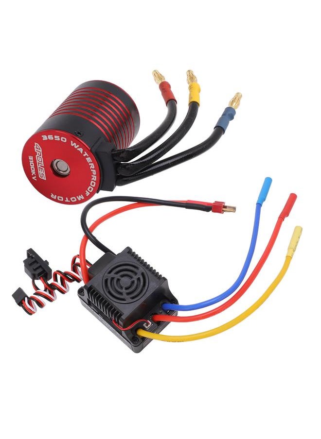 Thoraya GTSKYTENRC 3650 Brushless Motor 60A ESC Combo Long Wire T Plug Aluminum Alloy Red Black for 1/10 RC Car 3100KV  - Image 2