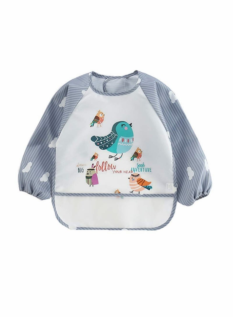 KASTWAVE Baby Waterproof Sleeved Bib, Long Sleeve Bib for Toddler, 3 Pack Infant Toddler Baby Waterproof Sleeved Bib Art Smock Apron 6-36 Months - Image 4