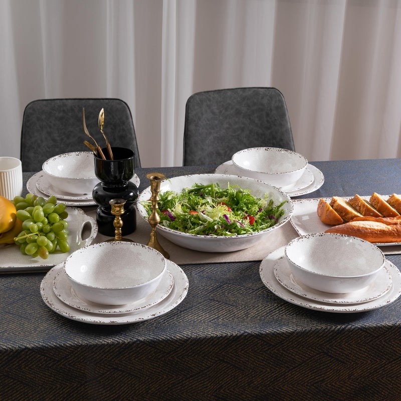 ZAROCRUS 6-Piece Farmhouse Salad Plates Set, BPA Free and Chip Resistant 9-Inch Lightweight Round Melamine Plates, White Plate for Dessert, Salad, Appetizer, and Cake, Small Dinner Plate - Image 5