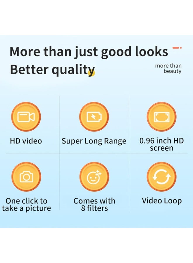 Camera Keyring, Digital Camera 1080P HD 2MP with 0.96'' Color Screen and Hand Strap, 32GB Card, Thumb DV DVR Video Camera for Kids Teens Students Autonomy - Image 2