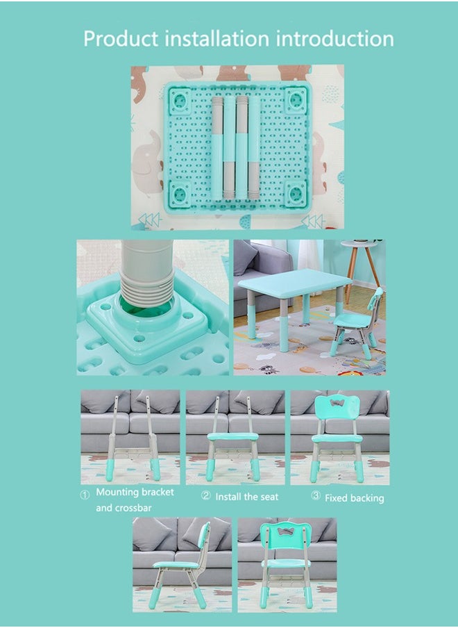 XIANGYU Plastic Children Reading Study Square Desk Kids Table and Chair Set  - Image 3