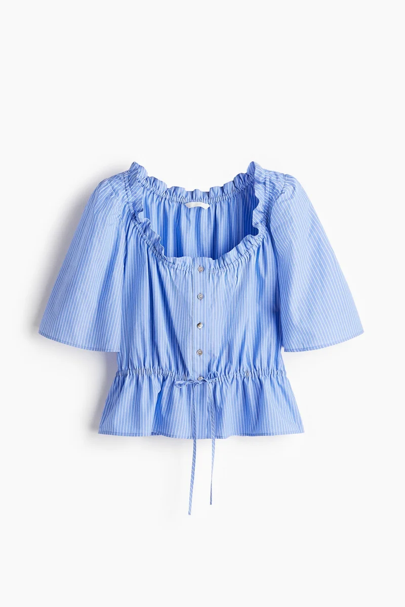 H&M Frill-trimmed cotton blouse