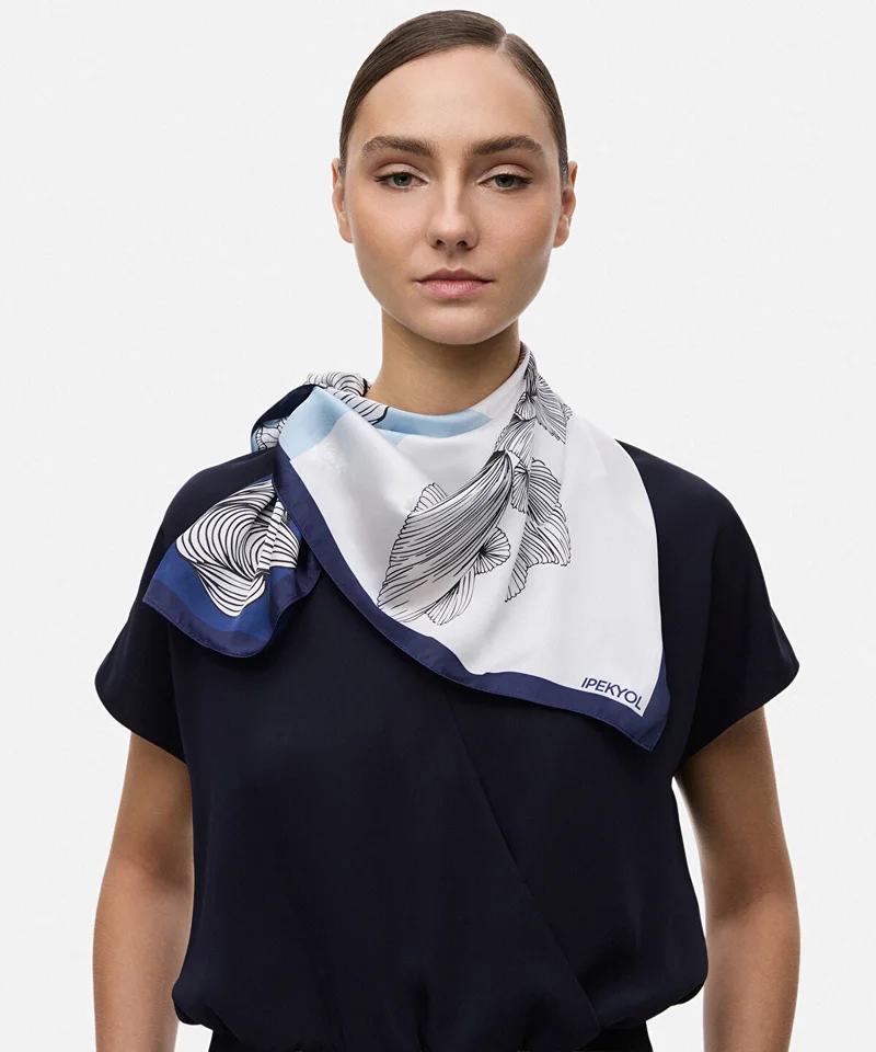 Ipekyol Printed Color-Block Scarf