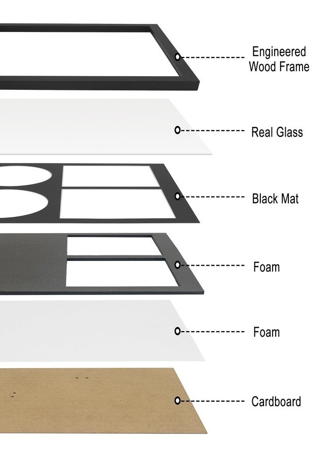 FramePro إطار عرض مزدوج للأقراص المدمجة من FramePro، مقاس 14.2 × 12.8 بوصة، حامل أقراص تسجيل موقعة بزجاج حقيقي، ديكور موسيقي معلق على الحائط، لون أسود غير لامع - Image 5