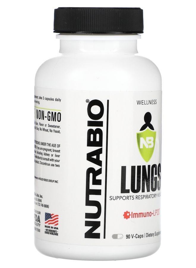 NutraBio Lungs 90 V-Caps - Image 2