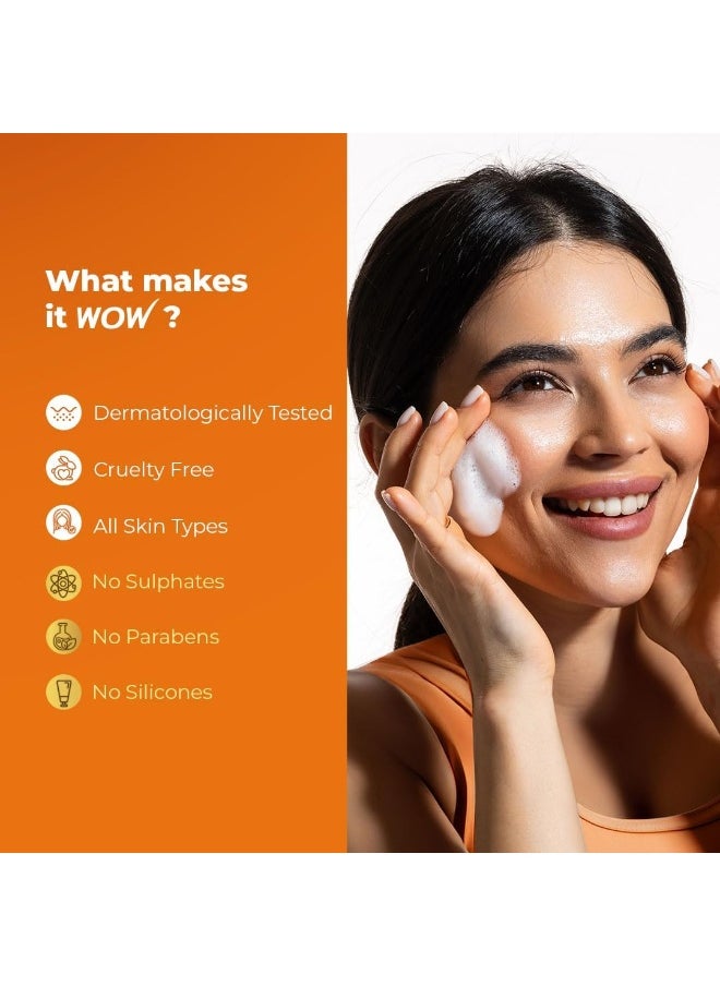 WOW Skin Science - Brightening Vitamin C Foaming Face Wash With Built In Face Brush For Deep Cleansing, 150 Ml - Image 1