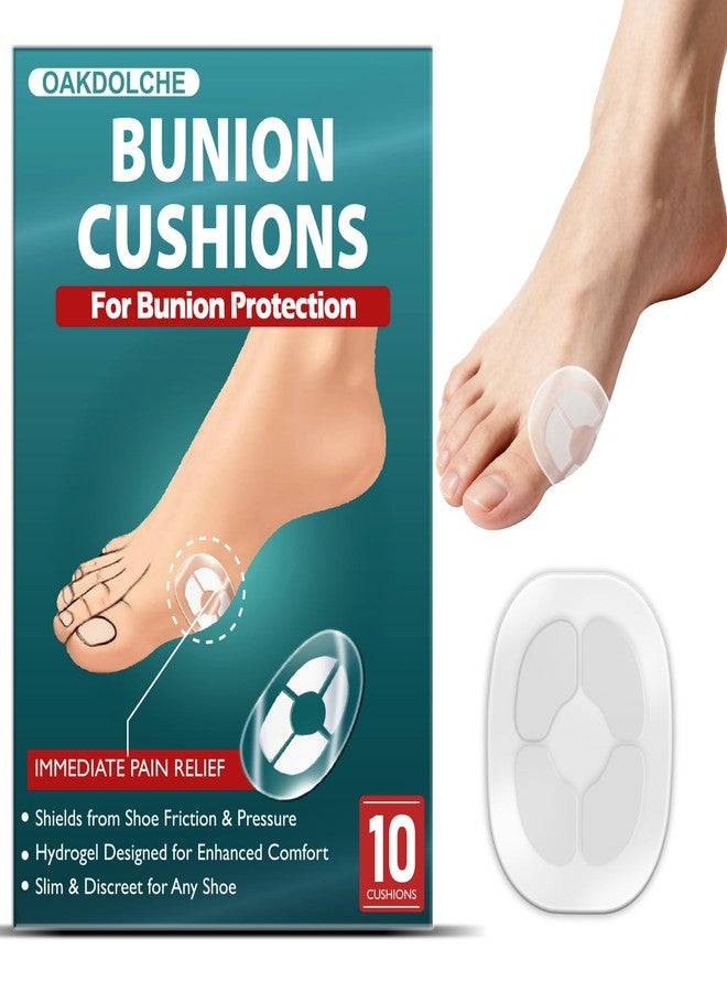 OAKDOLCHE 10Ct Hydrogel Bunion Cushions, Bunion Pain Relief Pads for Protection Against Shoe Pressure and Friction, Self-Adhesive & Water-Resistant, Fits Shoes for Men & Women - Image 1