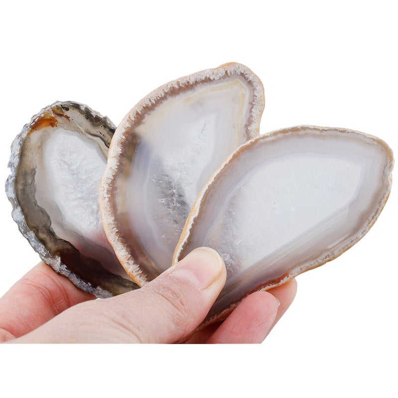 mookaitedecor Polished Agate Light Table Slices Geode Agate Slab Cards Pack of 12 - Image 2