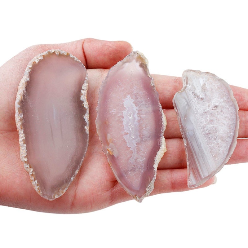 mookaitedecor Polished Agate Light Table Slices Geode Agate Slab Cards Pack of 12 - Image 4
