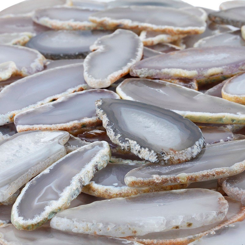 mookaitedecor Polished Agate Light Table Slices Geode Agate Slab Cards Pack of 12 - Image 3