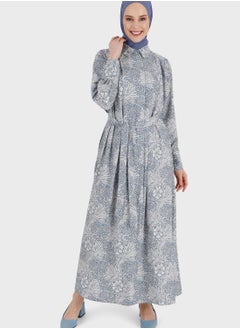 Floral Print Button Detail Dress