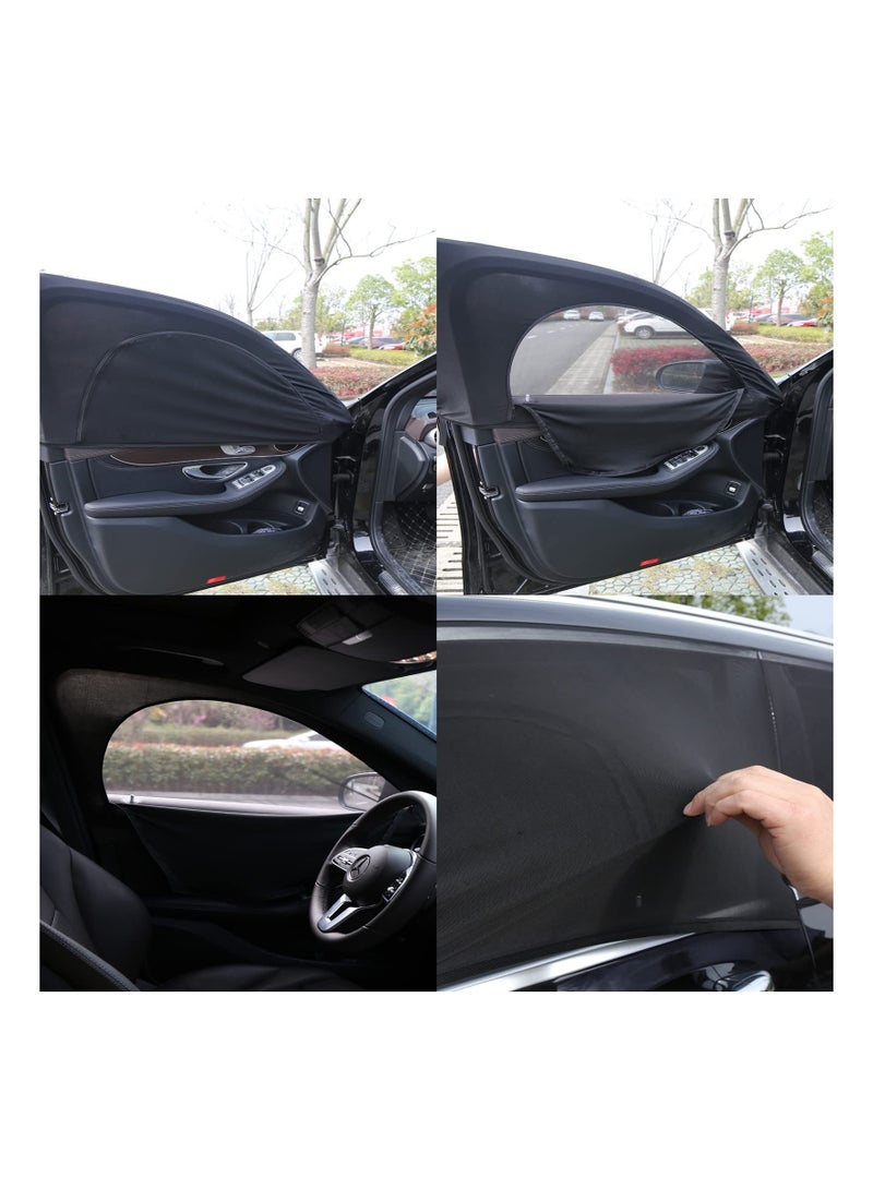 KASTWAVE Car Window Shades, Front Side Window, 2 PCS Breathable Mesh Side Window Sun Shade for Driver, Front Side Window Screen for Camping, Protection Privacy, Family When Parking on Trips (125 x 50cm) - Image 4