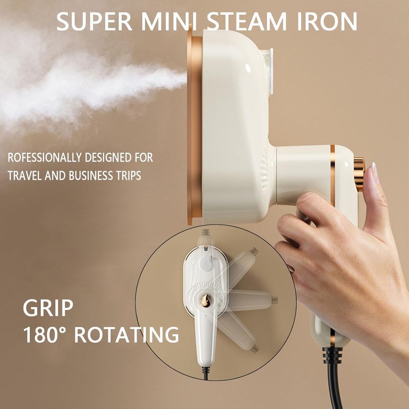 KASTWAVE Clothes Steamer, Dual Dry & Wet Clothes Steamer, Portable Steamer Travel Iron, Fast Heat-Up, Lightweight and Portable, Ideal for Home and Travel Use (Beige) - Image 3