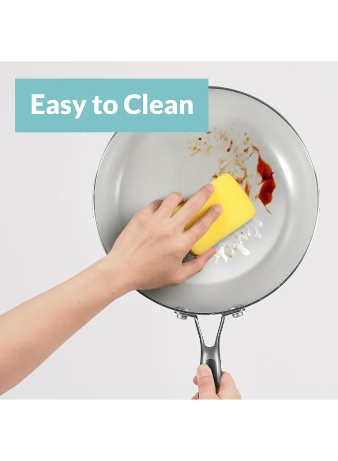 Ceramic Nonstick Frying Pan Skillet, | PFAS-Free Ceramic Nonstick, Dishwasher & Oven Safe, Stay Cool Handle, Durable Metal Utensil Safe, Egg & Omelet Pan(28cm) - Image 4