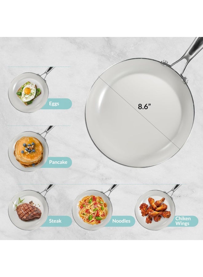 Ceramic Nonstick Frying Pan Skillet, | PFAS-Free Ceramic Nonstick, Dishwasher & Oven Safe, Stay Cool Handle, Durable Metal Utensil Safe, Egg & Omelet Pan(28cm) - Image 2