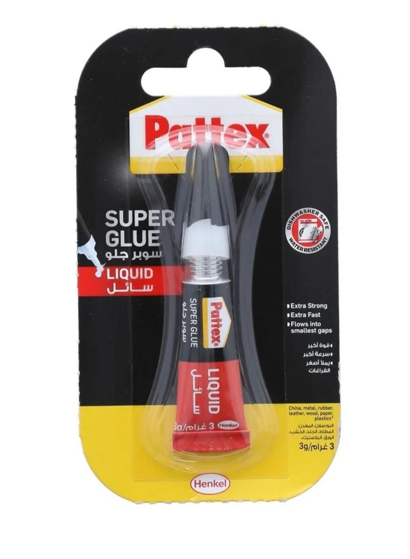 Pattex Super Glue Liquid - 3g, Extra Strong, Extra Fast, Water Resistant, Dishwasher Safe - Image 2