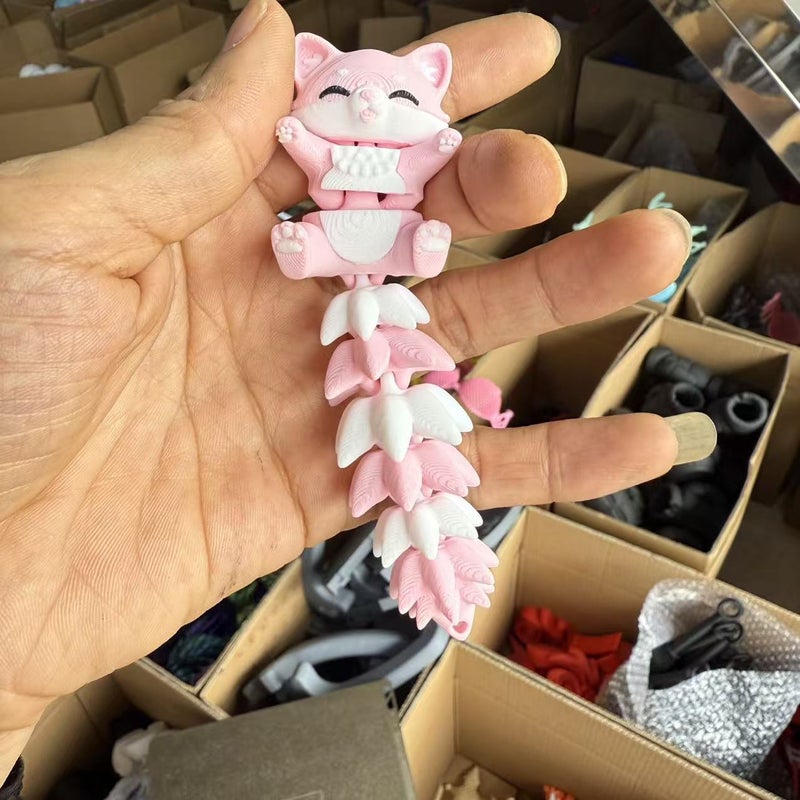 3D-Printed Articulated Big-Eyed Frog and Animal Model Toy Hanging Ornament