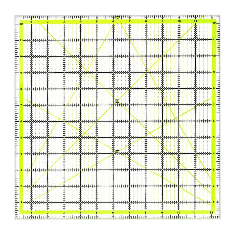 UOOU Quilting Ruler125X125 Square Quilting Rulers Fabric Cutting Ruler Acrylic Quilters Rulers Clear Mark for Easy Precision Cutting and Crafts Quilting and Sewing