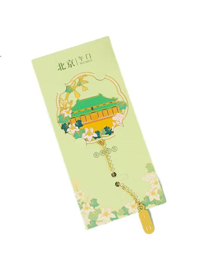 Tatanice Bookmark, Metal Bookmark, Teacher'S Day Gift, Souvenir, Creative Gift, Reading Card, Birthday Gift, Creative Forbidden City Style, Chinese Style, Beijing Four Scenery Bookmark - Mid-Point Gate - Image 1