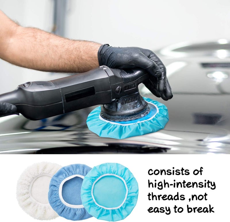 Mudder 20 Pieces Car Orbital Buffer Polisher Pad Bonnet Microfiber Max Bonnet Polishing Buffing Pad Cover(5-6 Inches) - Image 5