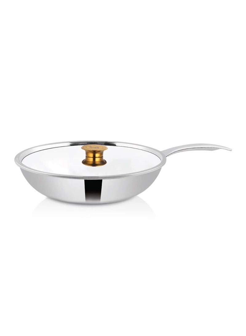 Shri & Sam Frypan with Stainless Steel Lid, Triplica,22 cm - Image 1