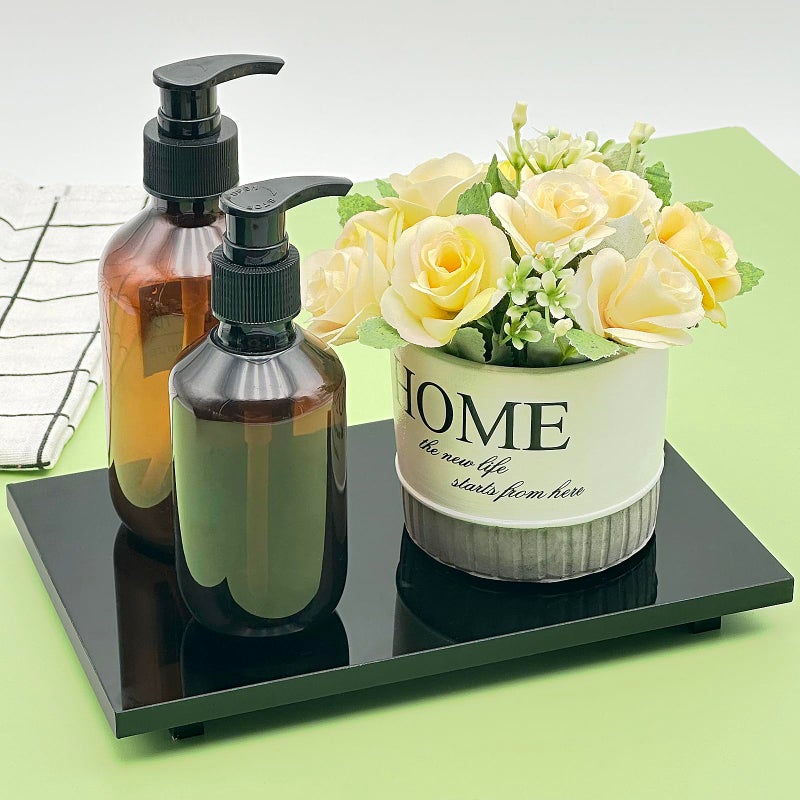 Bigfety Acrylic Soap Tray  Soap Pedestal Stand Sink Tray  Soap Bottle Riser Stand For Kitchen Bathroom  Black - Image 3