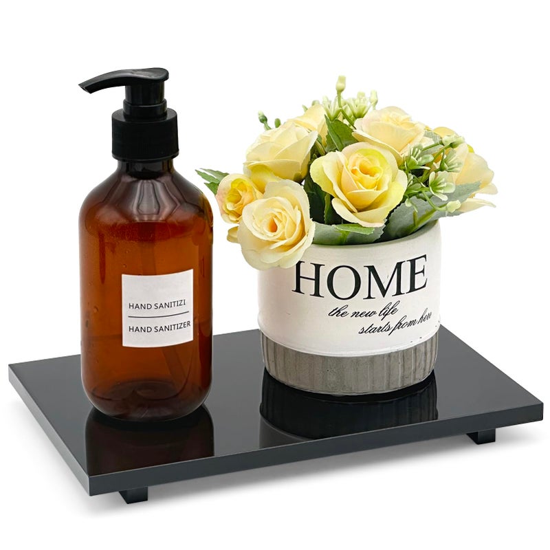 Bigfety Acrylic Soap Tray  Soap Pedestal Stand Sink Tray  Soap Bottle Riser Stand For Kitchen Bathroom  Black - Image 1