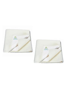 Tod PooL Tod PooL Breathable Bed Protector AntiPiling Fleece Extra Absorbent Washable Waterproof Quick Dry Sheet Bed Protector Sheet for Kids and Adults 2 Ivory Large 140x100cm  - Image 1