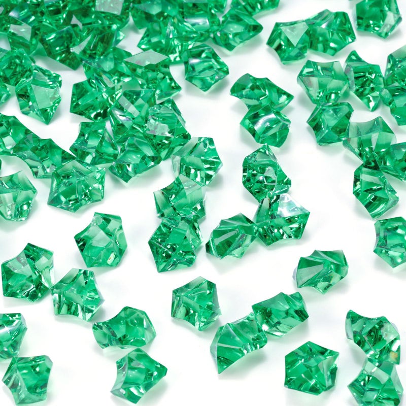 DomeStar 150PCS Fake Ice, Vase Fillers Green Acrylic Fake Diamonds Plastic Gems for Fish Tank Table Scatter Decoration - Image 1
