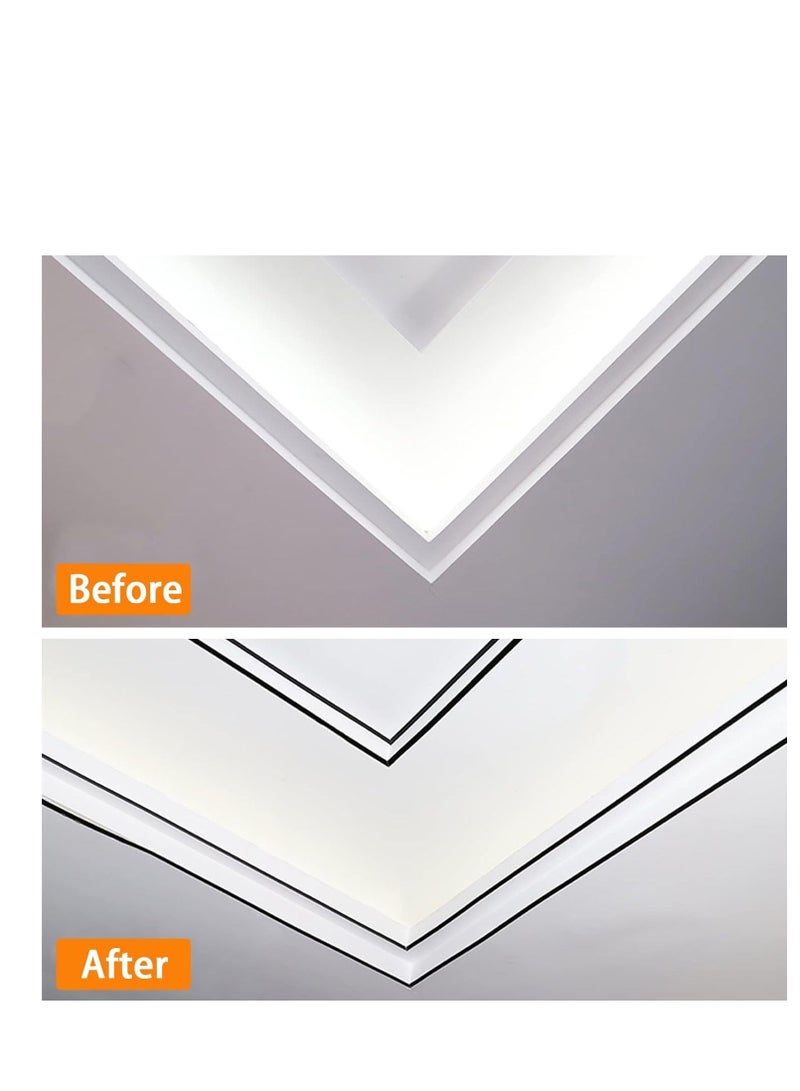 Stainless Steel Wall Molding Trim Peel and Stick, Flexible Self Adhesive Metal Trim for Ceiling, Mirror Frame and More, Mirror Like Finish Metallized Black  - Image 2