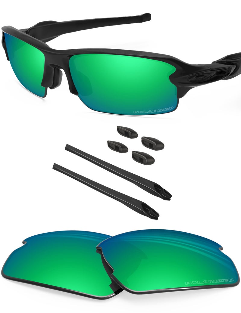 BLAZERBUCK BLAZERBUCK Polarized Replacement Lenses Sock Kit for Oakley Flak 20 OO9295 Emerald Green