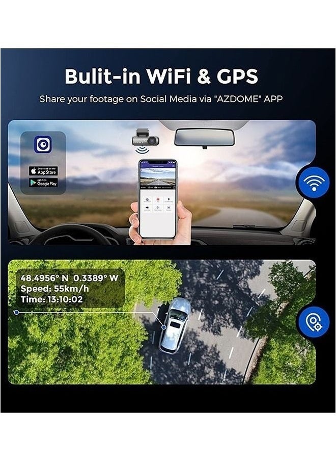 Digisand - Dash Cam 4k Front,Built-In Wifi Dash Camera For Cars,GPS,Dashcam With App,170°Wide Angle,Night Vision,Wdr,G-Sensor,Free 128g SD Cardداش كام - Image 1