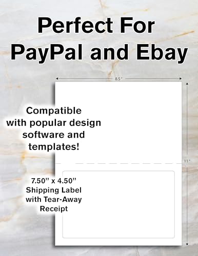 Blank Labels Integrated Shipping Labels with Paper Receipts – 8.5" x 11", Permanent Adhesive, Inkjet & Laser Compatible, 250 Sheets (250 Labels), Made in USA - Image 2