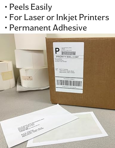 Blank Labels Integrated Shipping Labels with Paper Receipts – 8.5" x 11", Permanent Adhesive, Inkjet & Laser Compatible, 250 Sheets (250 Labels), Made in USA - Image 3